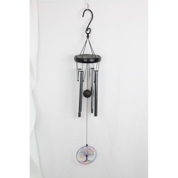 Tree of Life Tuned Silver Wind Chime - 24cm