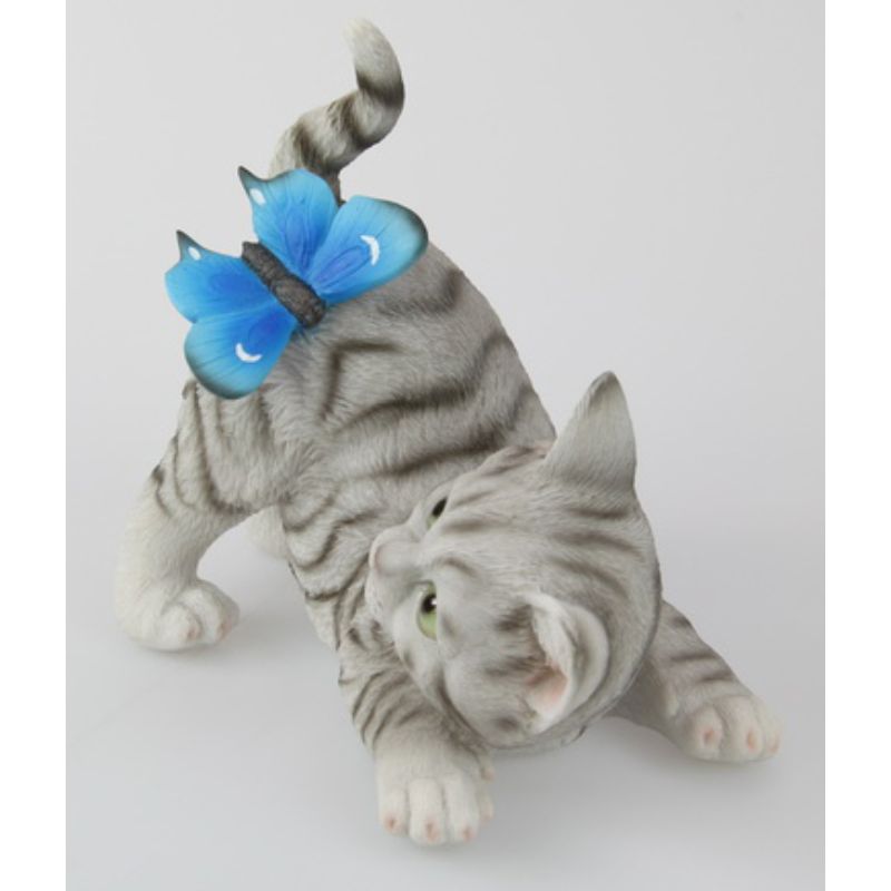 Cat with Blue Butterfly on Back - 18cm