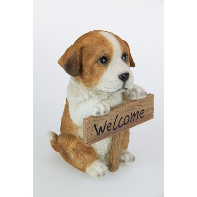 Cute Labrador Dog with Welcome Sign - 18cm
