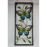 Load image into Gallery viewer, Twin Butterfly Glass Metal Wall Art - 71cm x 31cm