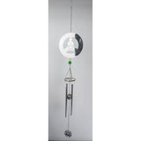 Load image into Gallery viewer, Silver Flower Pattern Yoga Lady Wind Chime