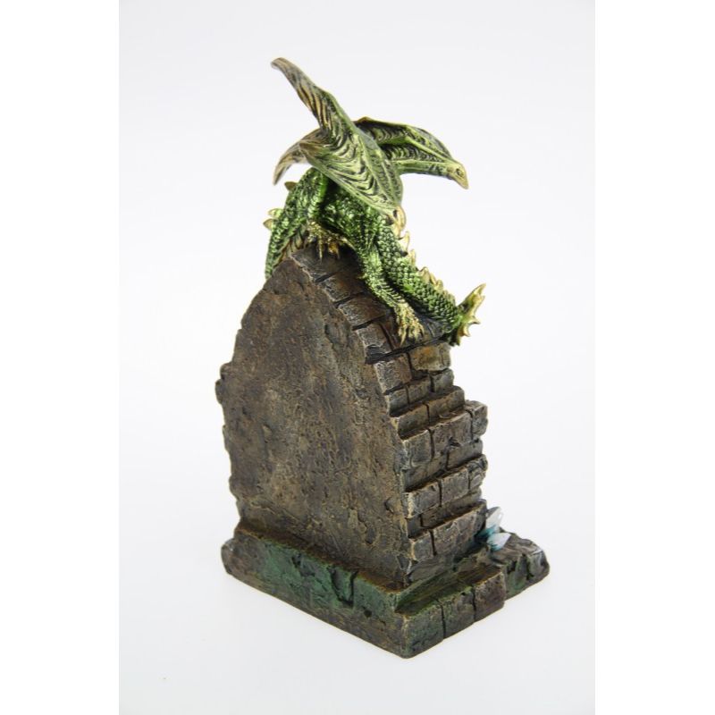 Green Dragon with Baby on Mystic Realm Door - 25cm
