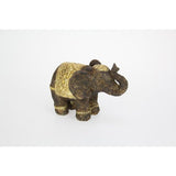 Load image into Gallery viewer, Brown Elephant with Gold Decal Flower Accents - 17cm