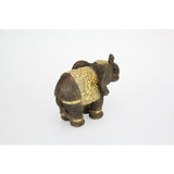 Load image into Gallery viewer, Brown Elephant with Gold Decal Flower Accents - 17cm