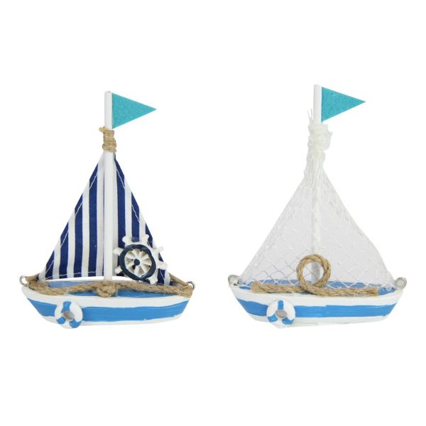 Navy and White Sailboat - 14cm