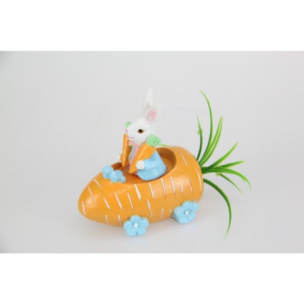 Bunny Rabbit in Carrot Car - 13cm