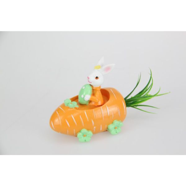 Bunny Rabbit in Carrot Car - 13cm