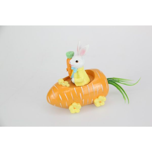 Bunny Rabbit in Carrot Car - 13cm