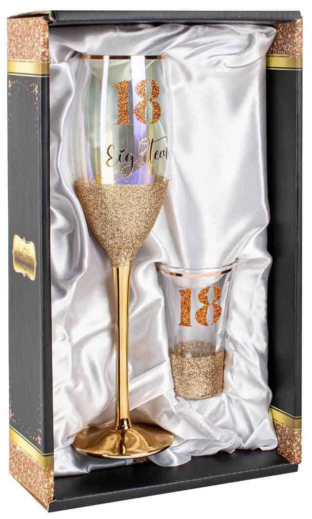 18 Pink Champagne Shot Glass Set - 150ml