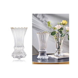 Load image into Gallery viewer, Clear Decorative Vase With Gold Rim - 14.5cm x 28cm

