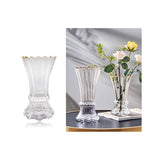Load image into Gallery viewer, Clear Decorative Vase With Gold Rim - 14.5cm x 28cm