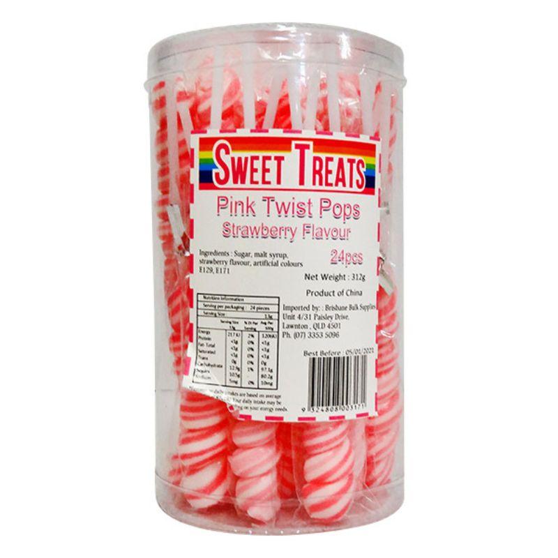Pink Twist Pops - 13g x 24pcs x 12 jars