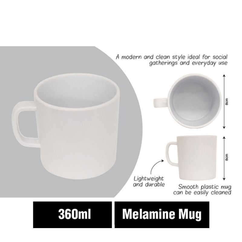 White Melamine Mug - 360ml