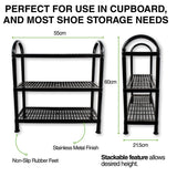 Load image into Gallery viewer, 3 Tier Plastic Shoe Rack - 55cm x 60cm x 21.5cm