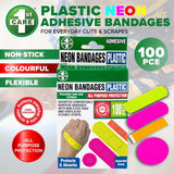 Load image into Gallery viewer, 100 Pack Assorted Sized Neon Adhesive Bandages