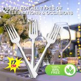 Load image into Gallery viewer, 48 Pack Metallic Disposable Cutlery Forks - 17.5cm