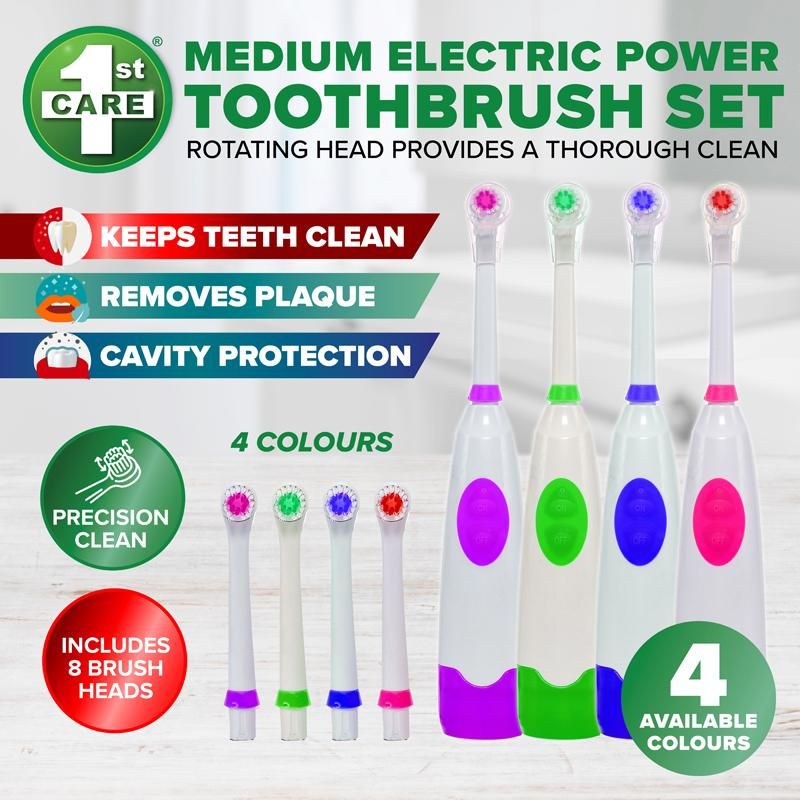 Medium Electric Power Toothbrush Set
