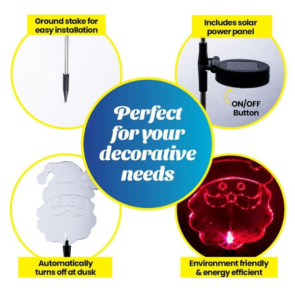Garden Stake Santa Solar Power LED Light - 80cm