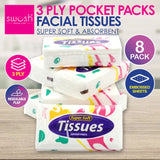 Load image into Gallery viewer, 8 Pack 3 Ply Pocket Tissue
