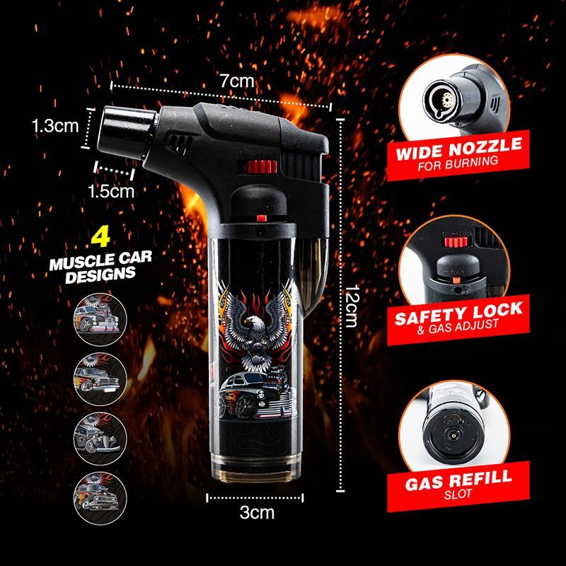 Muscle Car Design Refillable Blow Torch Gas Lighter - 7cm x 12cm