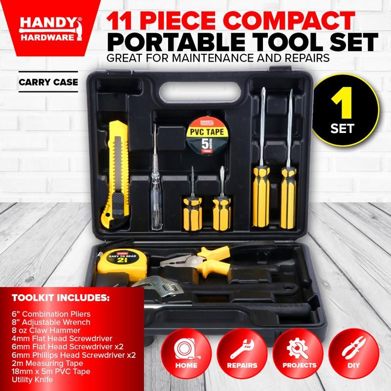 Compact & Portable 11 Piece Tool Kit