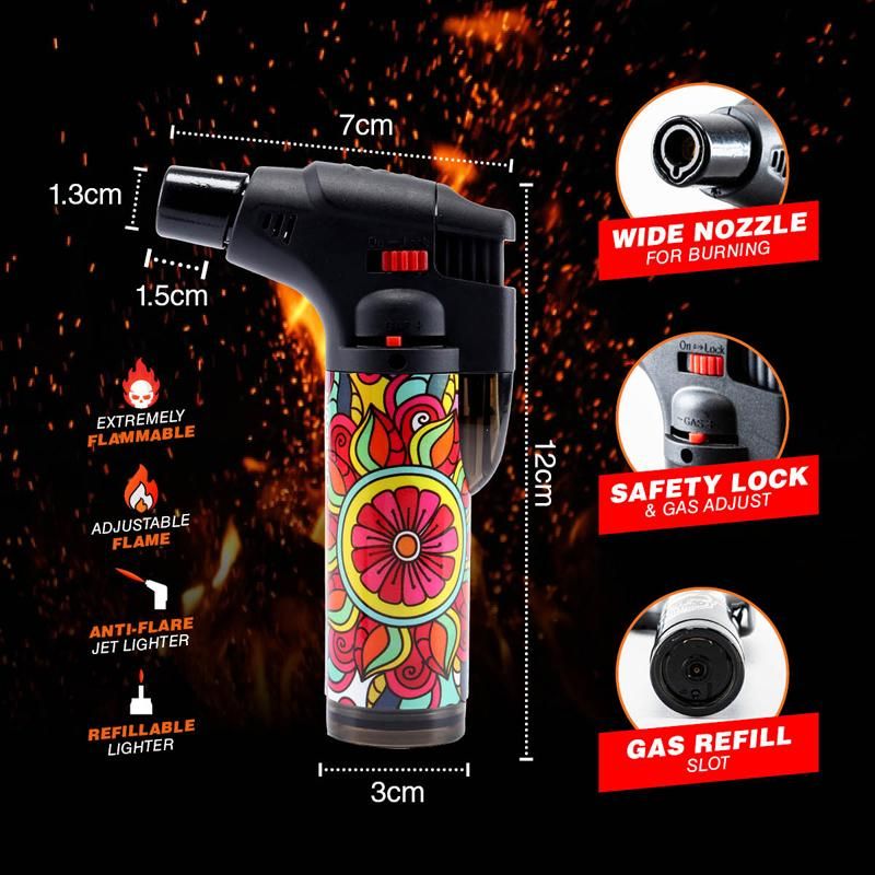 Freedom Design Refillable Blow Torch Gas Lighter - 7cm x 12cm