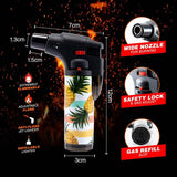 Load image into Gallery viewer, Tropical Design Refillable Blow Torch Gas Lighter - 7cm x 12cm
