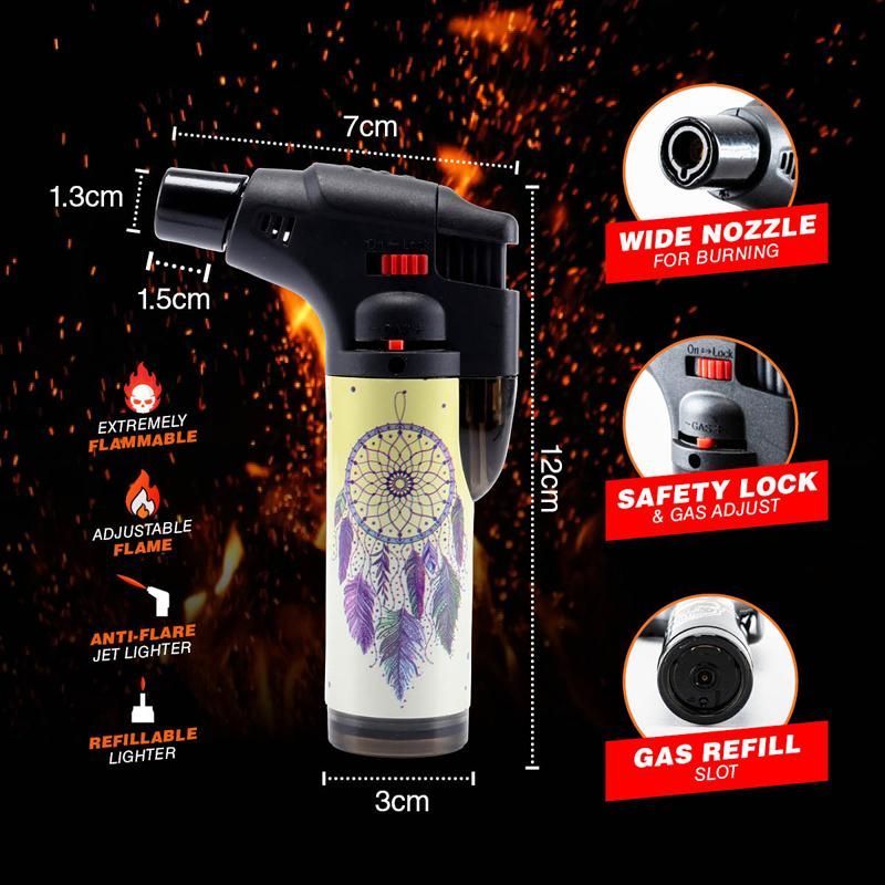 Dream Catcher Design Refillable Blow Torch Gas Lighter - 7cm x 12cm