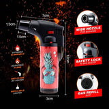 Load image into Gallery viewer, Pineapple Design Refillable Blow Torch Gas Lighter - 7cm x 12cm