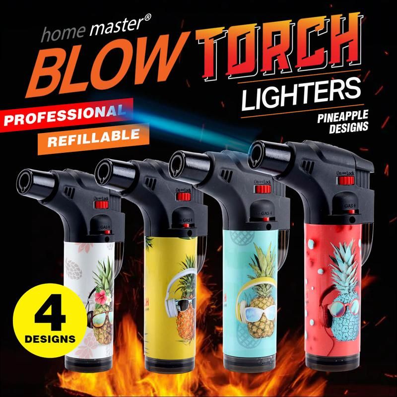 Pineapple Design Refillable Blow Torch Gas Lighter - 7cm x 12cm