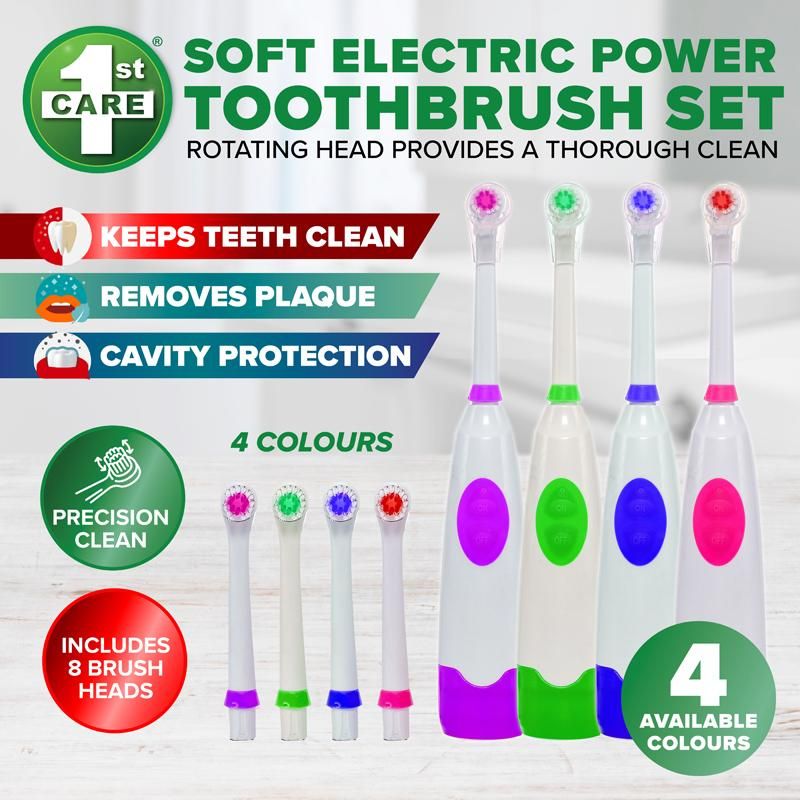 Soft Electric Power Toothbrush Set