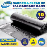 Load image into Gallery viewer, 10 Pack Black Extra Large Garbage Bag 76L - 76.5cm x 90cm