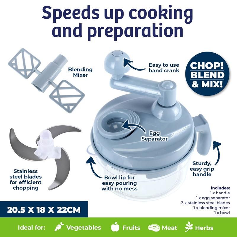 Multi-Function Manual Food Processor - 1.3L