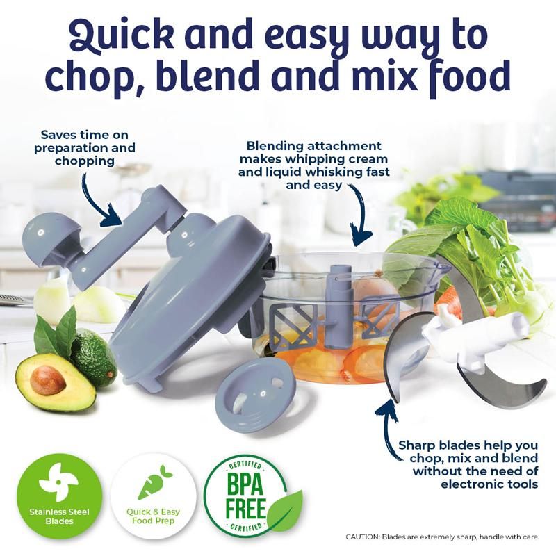 Multi-Function Manual Food Processor - 1.3L