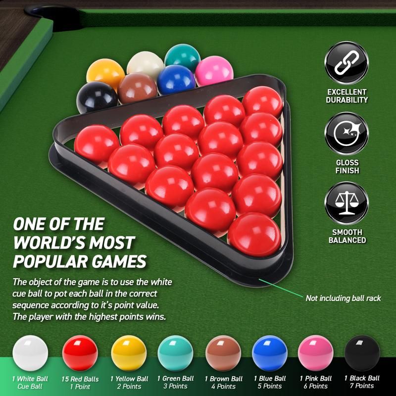 Snooker Ball Boxed Set - 52.8mm Resin Balls