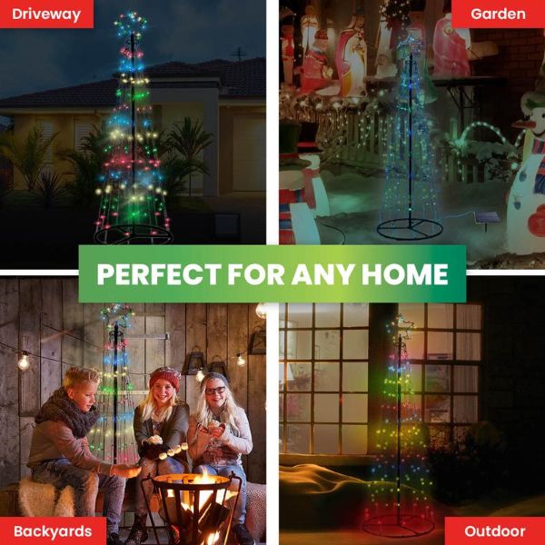 Garden Christmas Tree Solar Power LED Lights - 150cm x 50cm