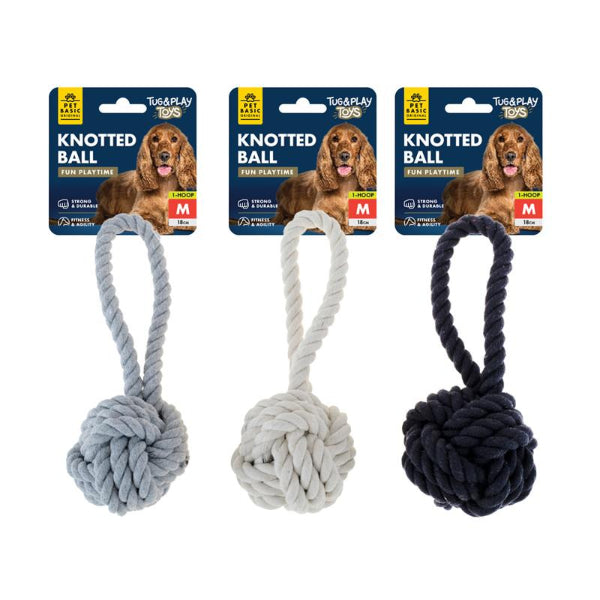 Medium Rope Tug Toy with Ball - 18cm x 7.8cm