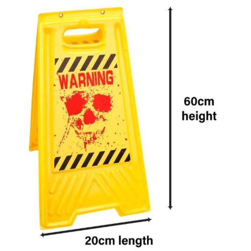 Halloween Warning Floor Sign - 60cm x 20cm