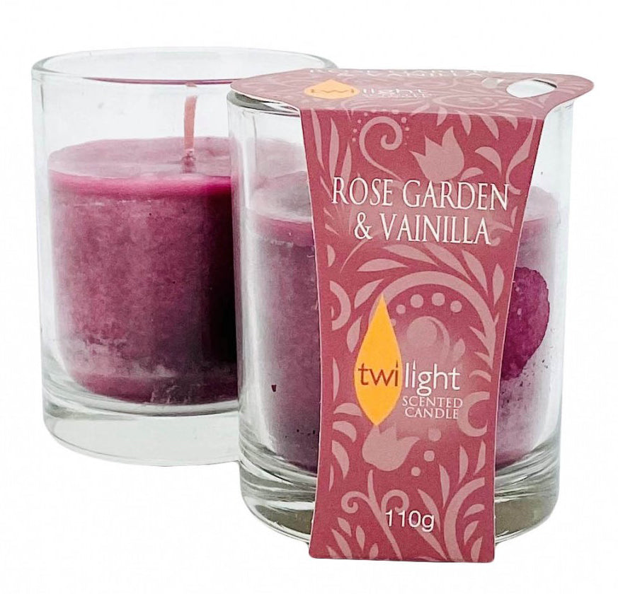 Twilight Rose Garden & Vanilla Candle Jar - 7cm x 8.4cm