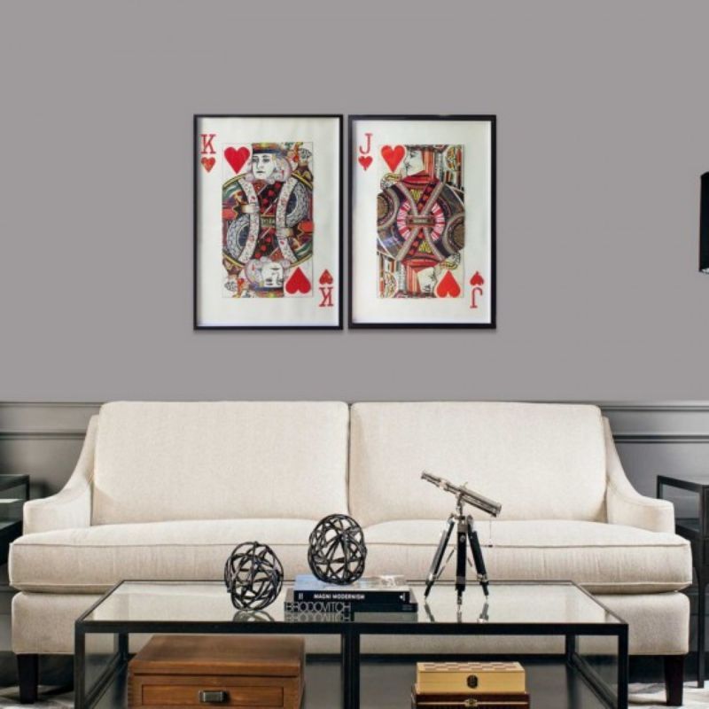 Playing Card Collage Art Joke Of Red Heart - 90cm