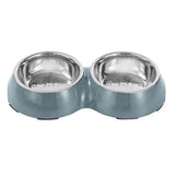 Load image into Gallery viewer, Stainless Steel Grey Non Slip Melamine Double Pet Bowl - 200ml