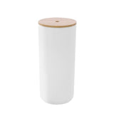 Load image into Gallery viewer, Boxsweden Bano White Toilet Brush with Bamboo Top &amp; Stainless Steel Handle - 10.5cm x 10.5cm x 35cm
