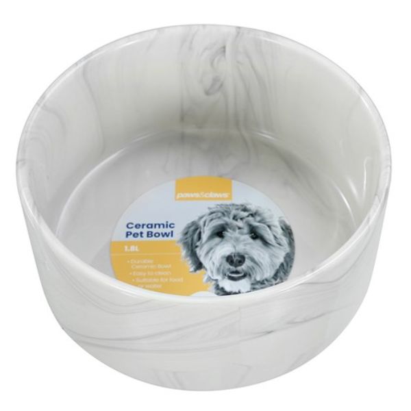 Marble Ceramic Pet Bowl - 1.8L | 19cm