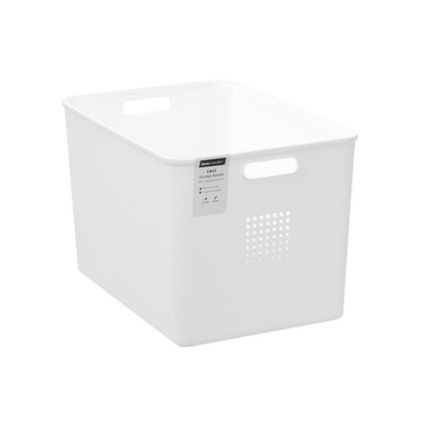 White Levi Storage Basket - 19L | 36cm x 26cm x 23.5cm