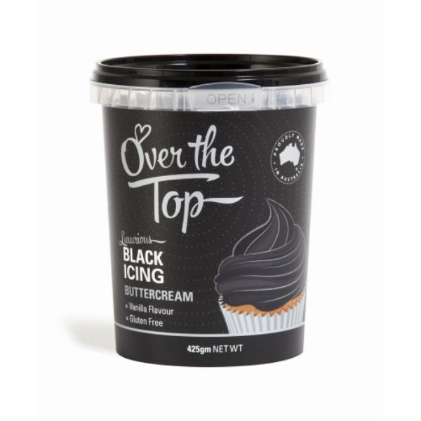 Over The Top Buttercream Black Icing - 425g