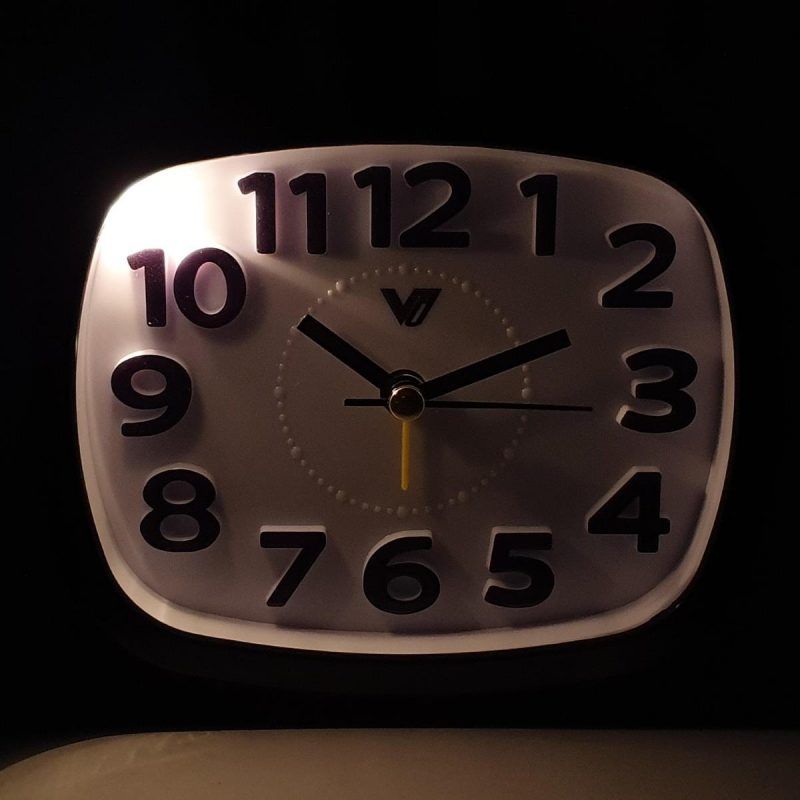 3D Number Alarm Table Clock With Light - 12cm x 10cm x 4cm