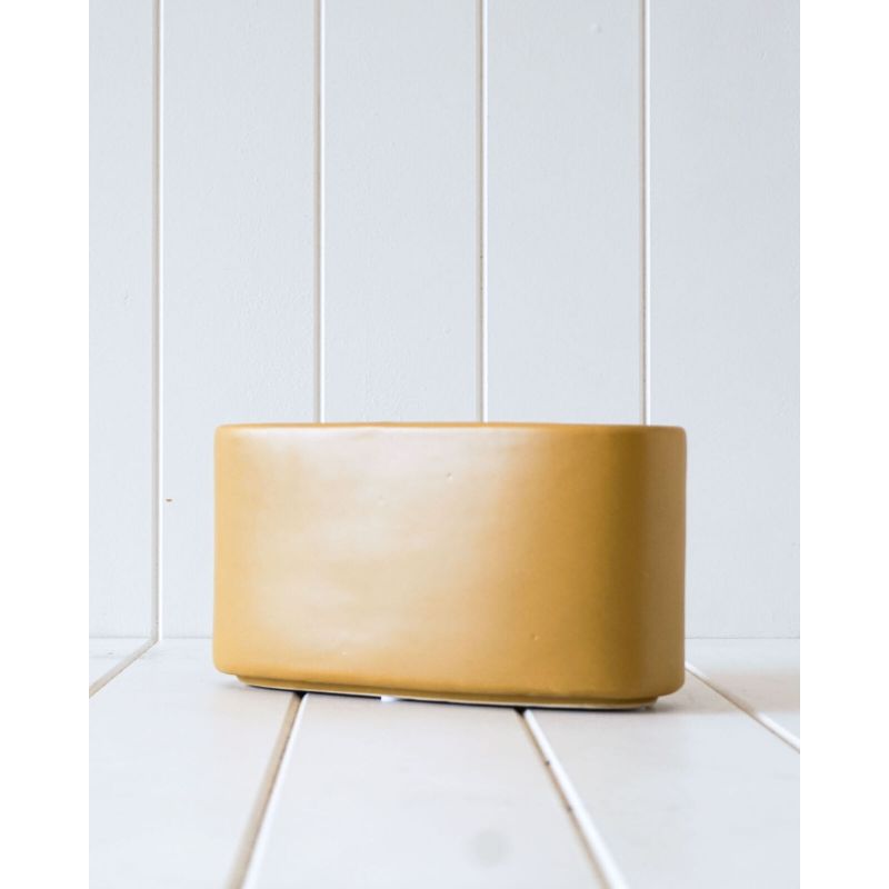 Mustard Antibes Ceramic Pot Planter Vase - 25cm x 10cm x 13cm