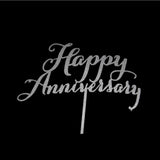 Load image into Gallery viewer, Silver Happy Anniversary Cake Topper - 11cm x 17.5cm