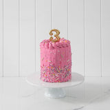 Load image into Gallery viewer, Number 3 Gold Candle - 8cm