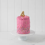 Load image into Gallery viewer, Number 4 Gold Candle - 8cm